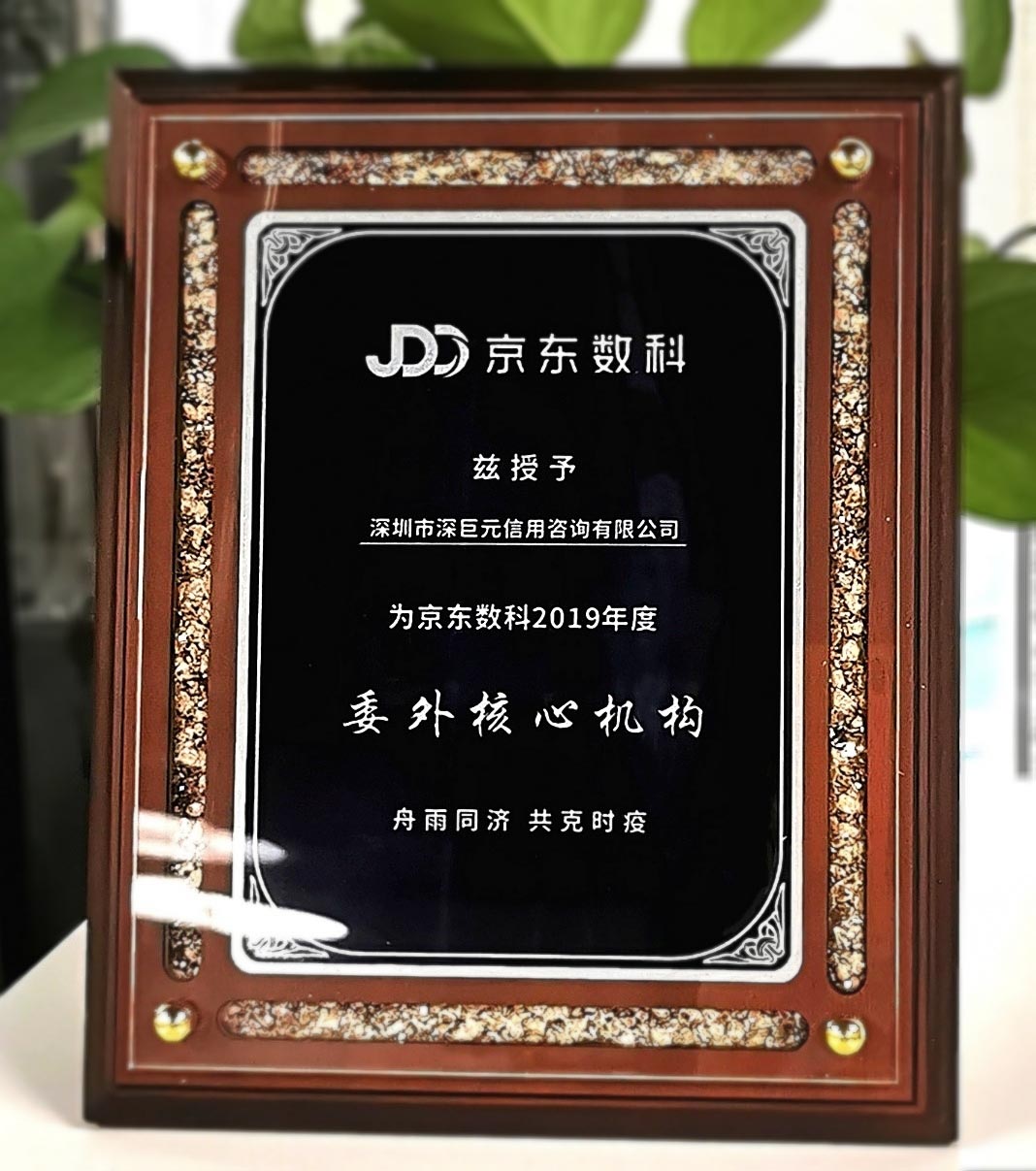 深巨元荣获京东数科2019年度&ldquo;委外核心机构&rdquo;殊荣！